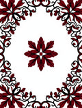 Deep Red Floral Swirl Medallion Rug