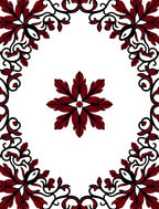 Deep Red Floral Swirl Medallion Rug