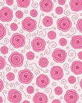 Whimsical Pink Floral Swirl Rug
