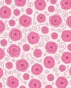 Whimsical Pink Floral Swirl Rug
