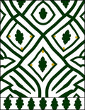 Emerald Green Diamond Leaf Tile Rug