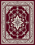 Rich Crimson Floral Medallion Rug