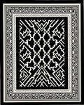 Bold Black White Geometric Lattice Rug