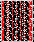 Red Black Snowflake Candy Cane Stripes Rug
