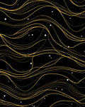 Golden Swirls on Starry Night Sky Rug