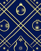 Navy Gold Geometric Ornament Star Rug
