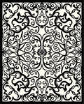 Black Ivory Arabesque Scroll Rug