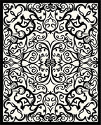 Black Ivory Arabesque Scroll Rug