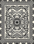 Black Ivory Floral Mandala Border Rug
