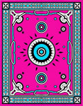 Vibrant Pink Neon Tribal Medallion Rug