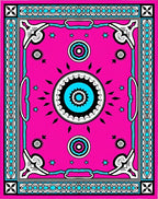 Vibrant Pink Neon Tribal Medallion Rug