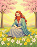 Spring Blossom Garden Figure Rug