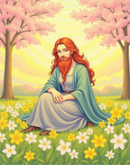 Spring Blossom Garden Figure Rug