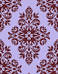 Dark Red Floral Medallion Damask Rug