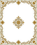 Golden Floral Garland Border Rug
