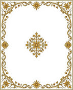 Golden Floral Garland Border Rug
