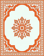 Orange Floral Medallion Archway Rug