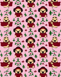 Cute Pink Puppy Christmas Trees Rug