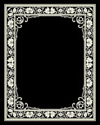 Cream Floral Vine Border Rug