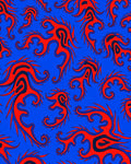 Vibrant Red Tribal Flame Rug