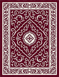Crimson Ivory Intricate Floral Medallion Rug