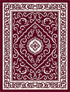 Crimson Ivory Intricate Floral Medallion Rug