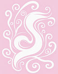Whimsical White Swirls on Pink Rug
