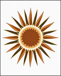 Brown Sunburst Radiating Petal Rug