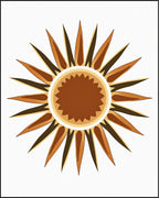 Brown Sunburst Radiating Petal Rug