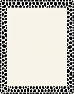 Black White Organic Pebble Border Rug
