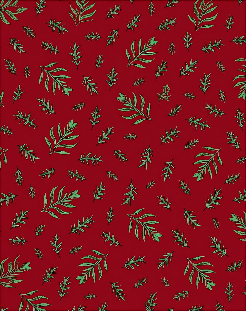 Red Emerald Leaf Scatter Rug