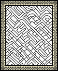 Bold Black Geometric Maze Rug