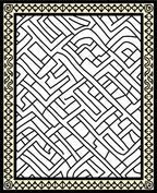 Bold Black Geometric Maze Rug