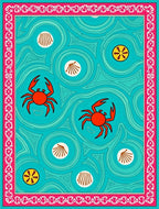 Bright Red Crab Marine Life Rug