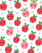 Cute Red And Pink Apple Stars Rug