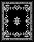 Black White Elegant Filigree Scroll Rug