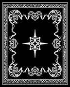 Black White Elegant Filigree Scroll Rug