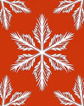 White Fern Blossom Coral Rug