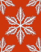 White Fern Blossom Coral Rug