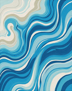 Aquamarine Swirl Fluid Abstract Rug
