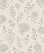 Botanical Line Art Floral Cream Rug