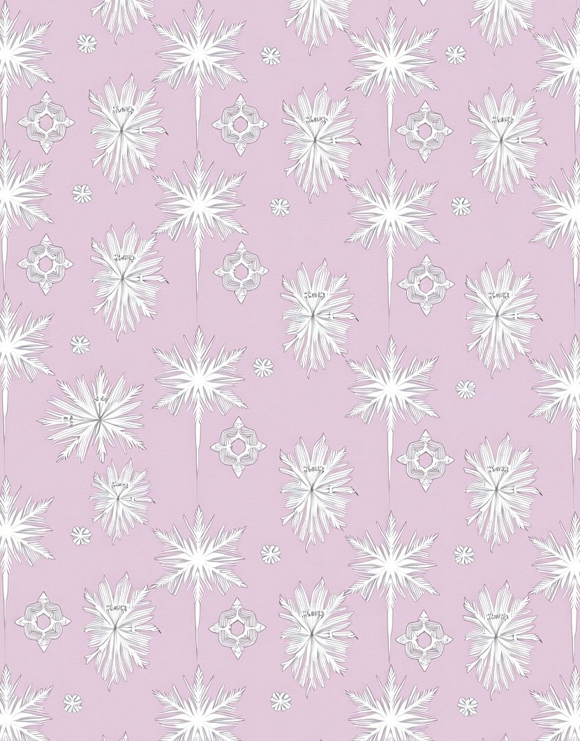 Pale Pink Winter Snowflake Medallion Rug