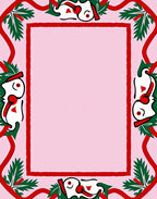 Whimsical Red Green Character Border Rug