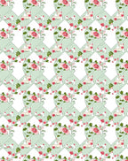 Pale Green Rose Garden Romance Rug