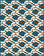 Deep Teal Starburst Floral Medallion Rug