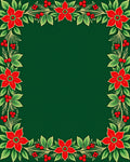 Festive Red Poinsettia Garland Vine Rug