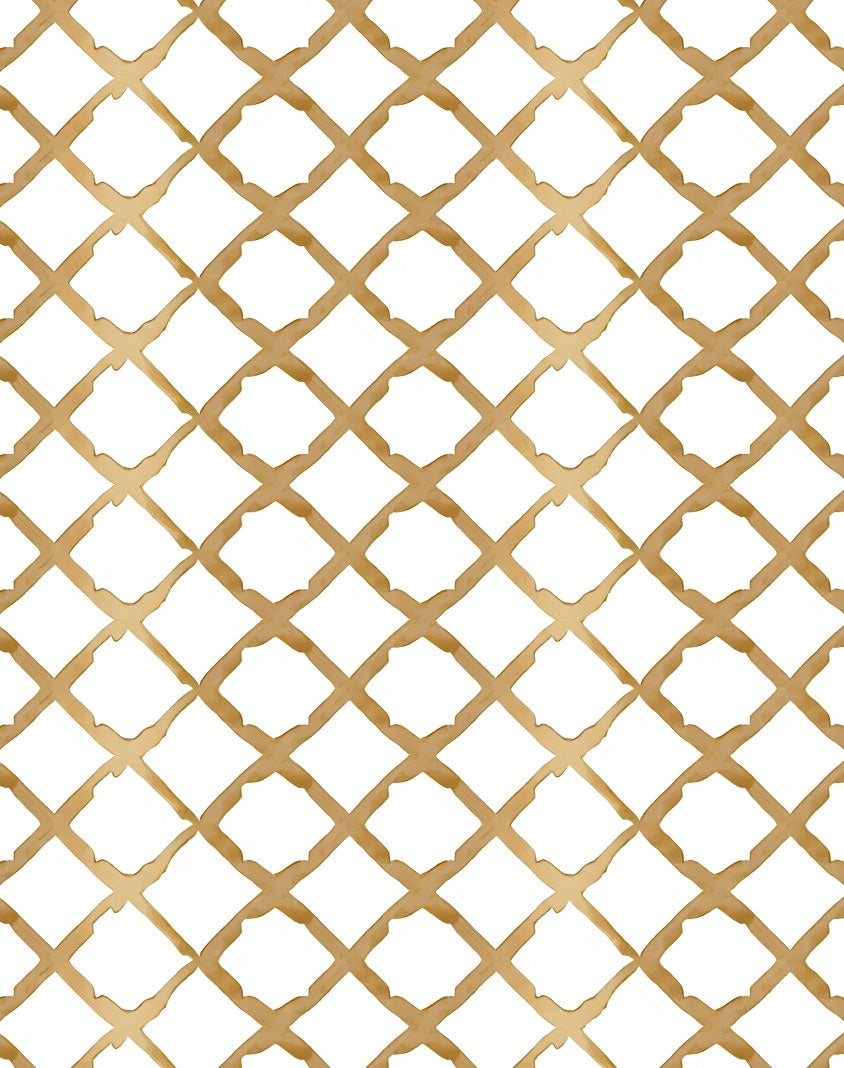 Golden Lattice Art Rug