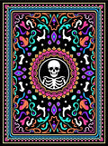 Vibrant Skeleton Floral Mandala Rug