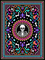 Vibrant Skeleton Floral Mandala Rug