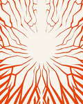 Crimson Orange Radial Burst Rug